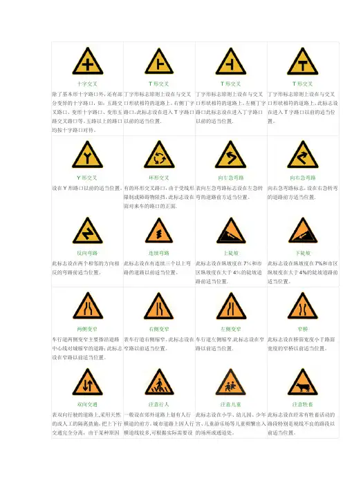 交通标志图片图谱大全(共26页)