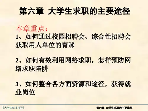 大学生求职的主要途径