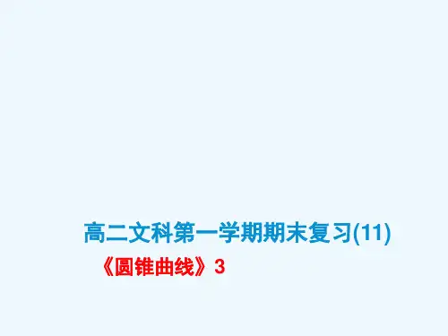 高二文科第一学期期末复习(11)《圆锥曲线3》