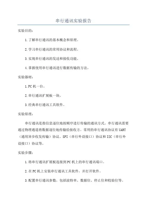 串行通讯实验报告