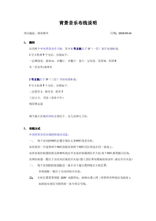 背景音乐布线说明R