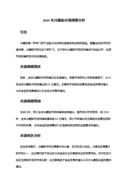 2024年冷藏船市场规模分析