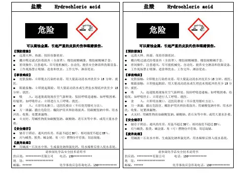 盐酸安全标签