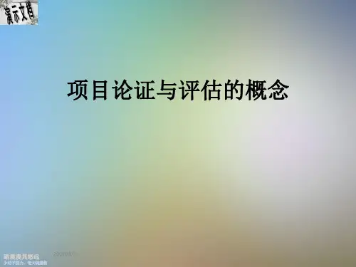 项目论证与评估的概念