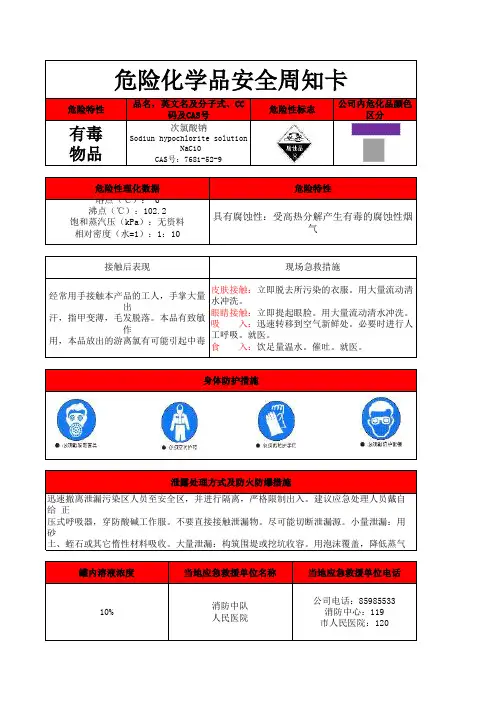 危化品周知卡