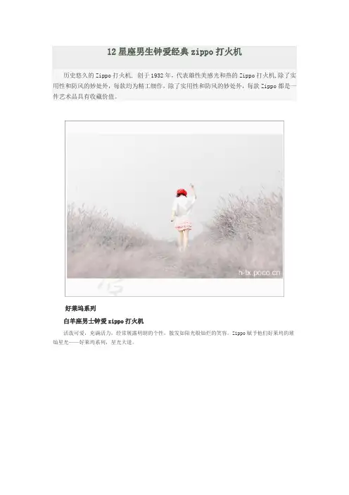 12星座男生钟爱经典zippo打火机
