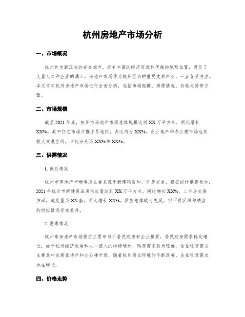 杭州房地产市场分析