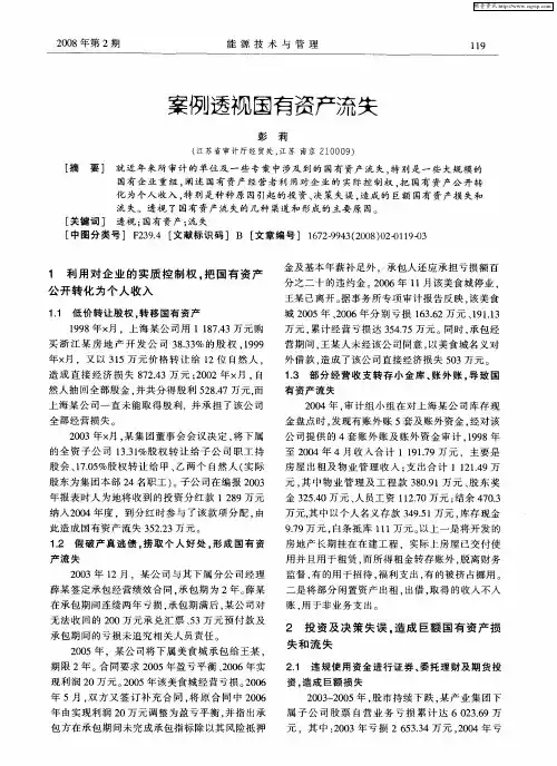 案例透视国有资产流失