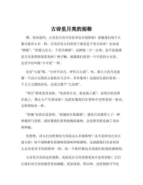 古诗里月亮的别称