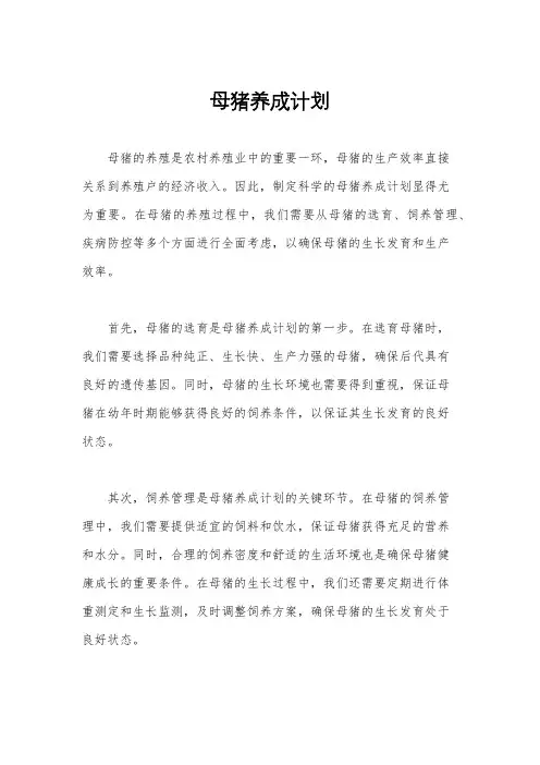 母猪养成计划