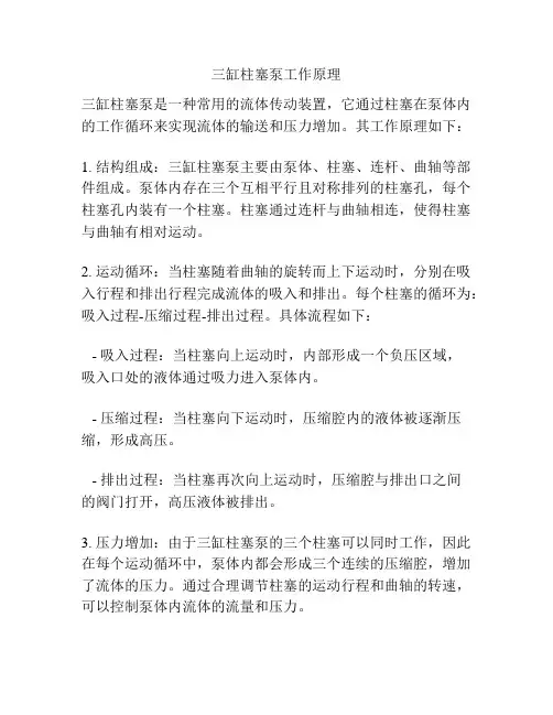 三缸柱塞泵工作原理