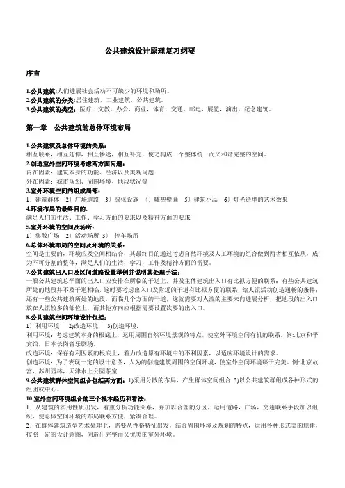 公共建筑设计原理复习纲要重