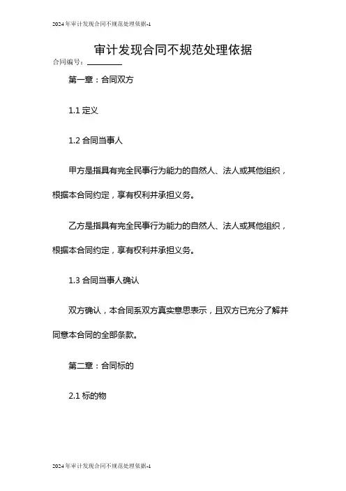 2024审计发现合同不规范处理依据
