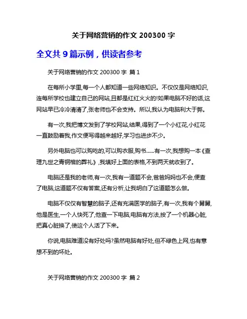 关于网络营销的作文200300字