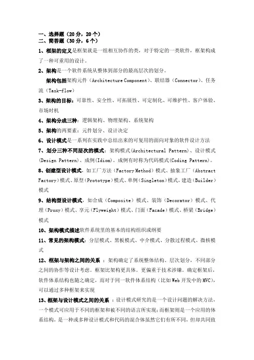 设计模式题库以及答案