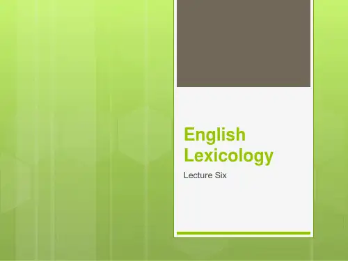 英语词汇学教程ppt课件第6章