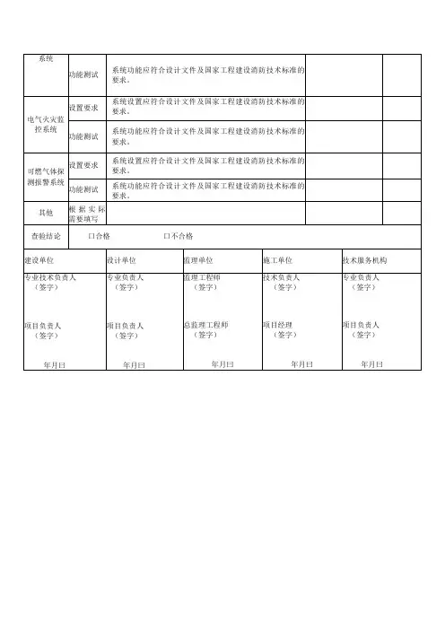 重庆市建设工程消防查验情况记录表