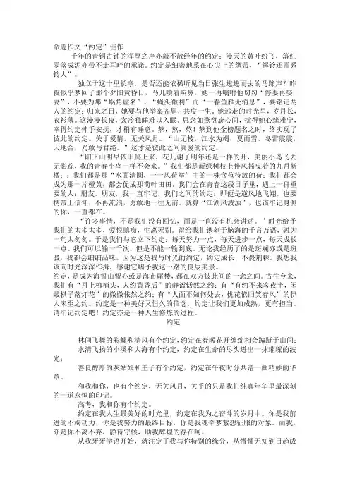 关于约定的作文(3篇)