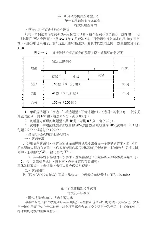 第一部分试卷构成及题型介绍.docx