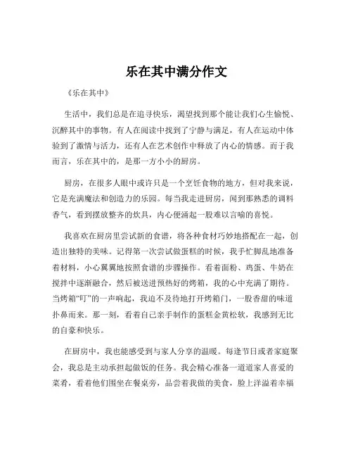 乐在其中满分作文