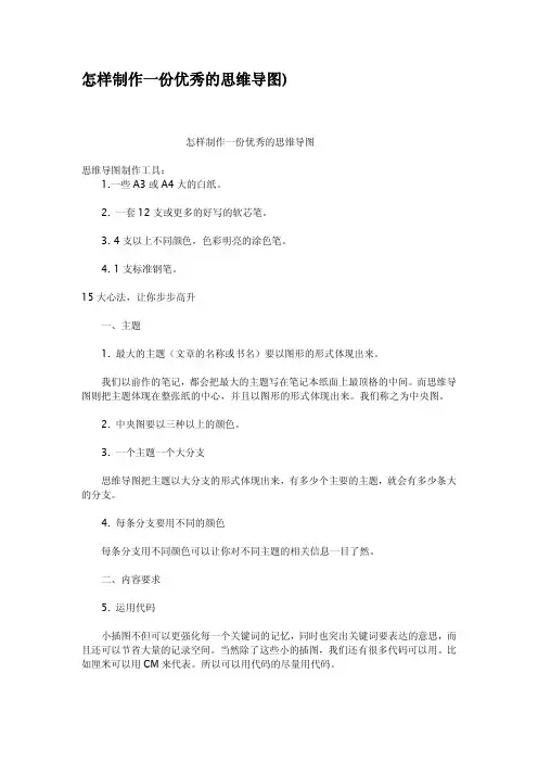 怎样制作一份优秀的思维导图