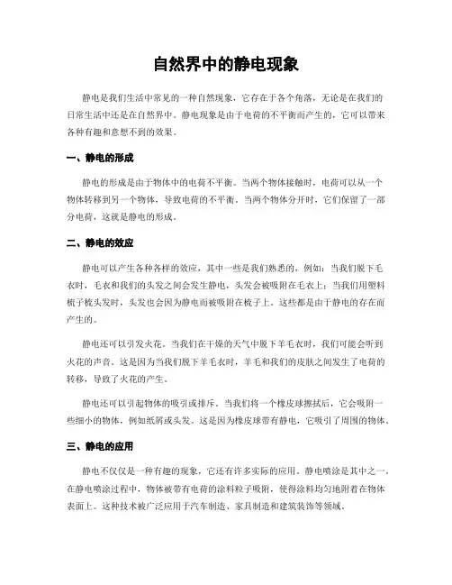 自然界中的静电现象