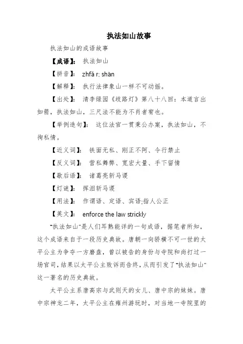 执法如山故事