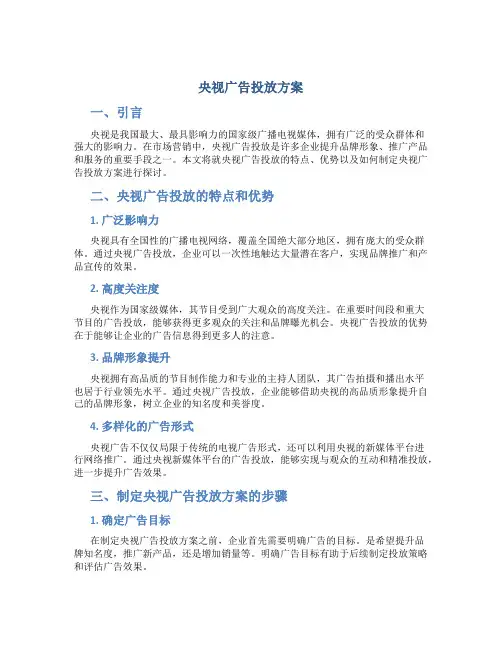 央视广告投放方案