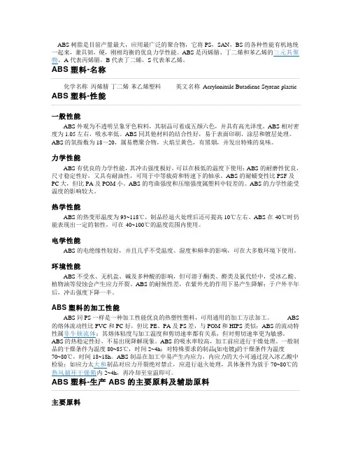 丙稀晴-丁二烯-苯乙烯 (ABS工程塑料)
