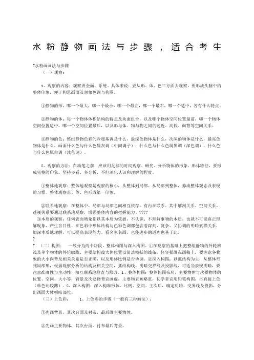 水粉静物画法与步骤
