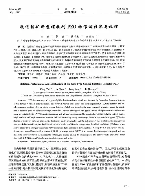硫化铜矿新型捕收剂PZO的浮选性能与机理