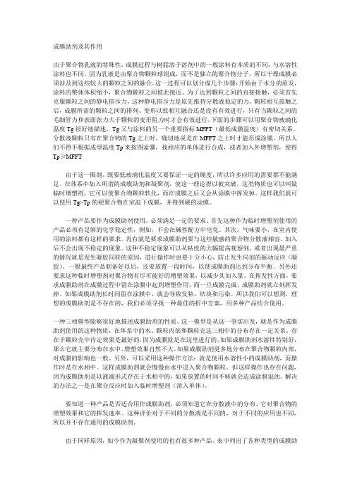 成膜助剂及其作用