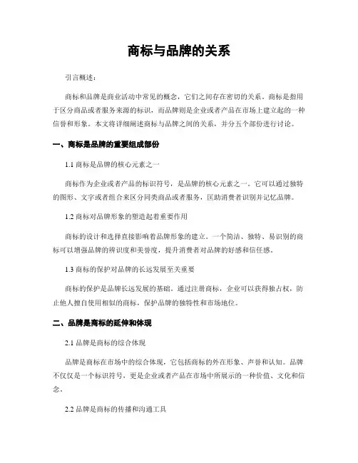 商标与品牌的关系