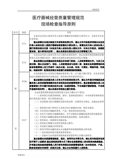医疗器械经营质量管理规范现场检查指导原则.doc