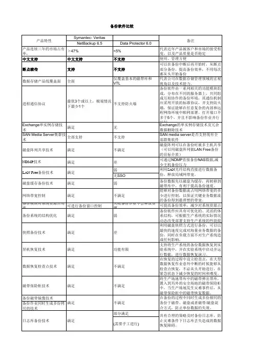 备份软件技术对比VERITAS-DP