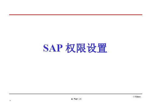 SAP权限设定讲稿