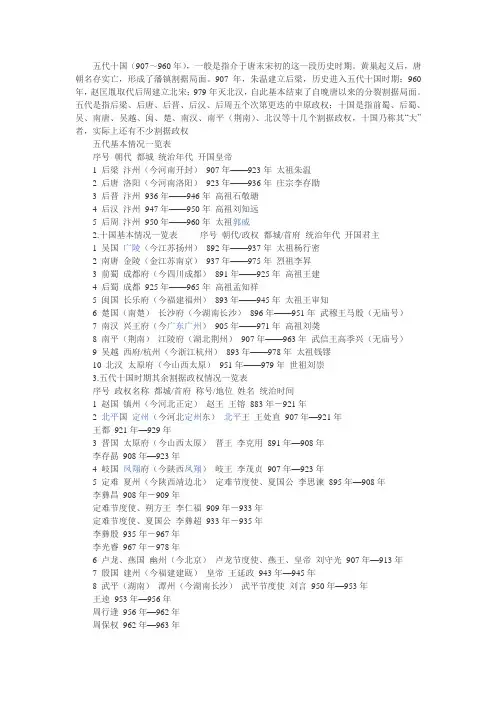 五代十国