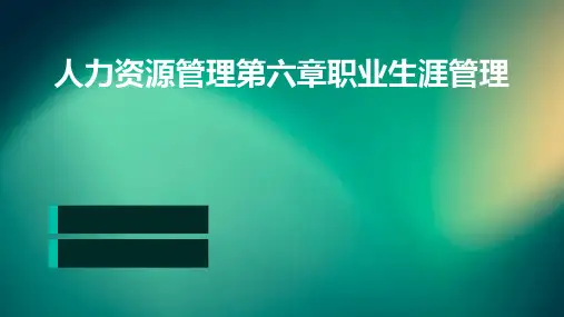 人力资源管理第六章职业生涯管理