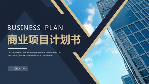 蓝色金色商务商业项目计划书PPT模板