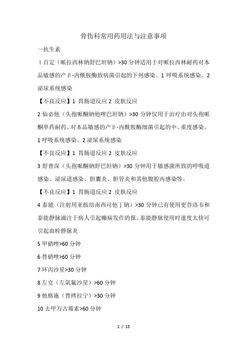 骨科常用药品