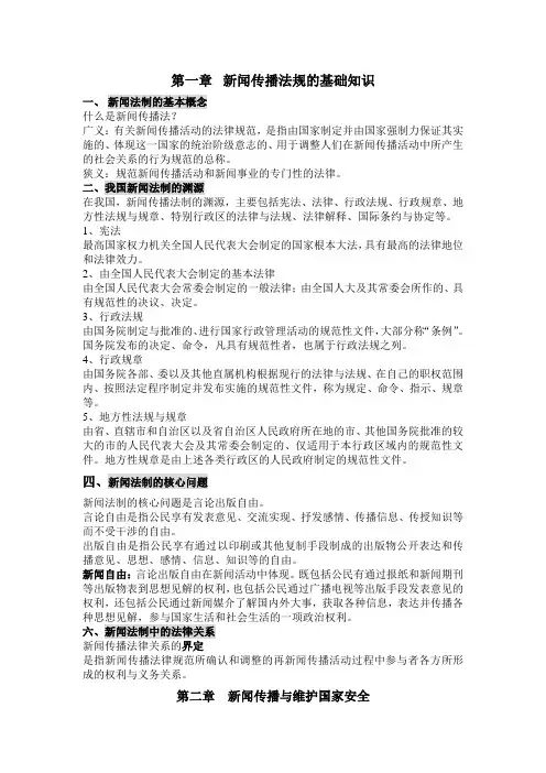 (完整版)新闻法规与职业道德