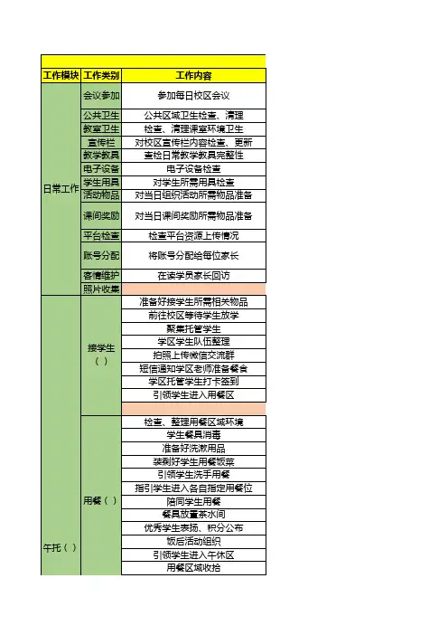 教师日常工作流程
