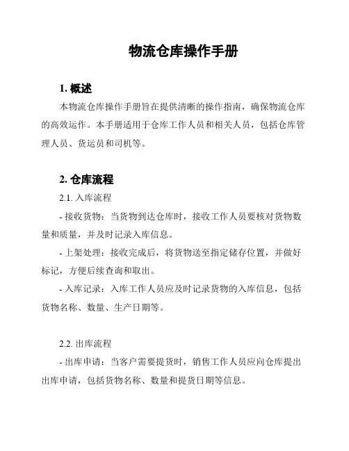 物流仓库操作手册