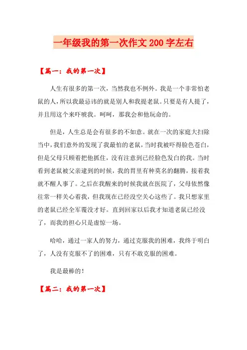 一年级我的第一次作文200字左右