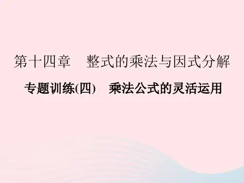 八年级数学上册专题训练四乘法公式的灵活运用新人教版