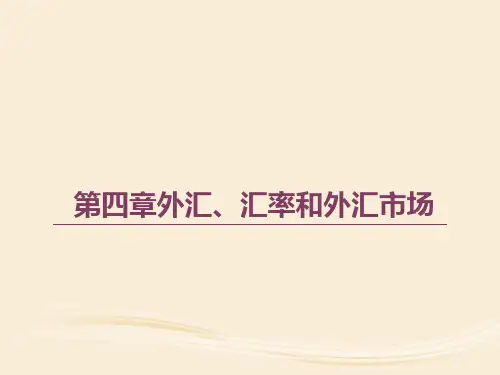 第四章外汇、汇率和外汇市场《国际金融》PPT课件