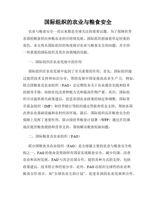 国际组织的农业与粮食安全