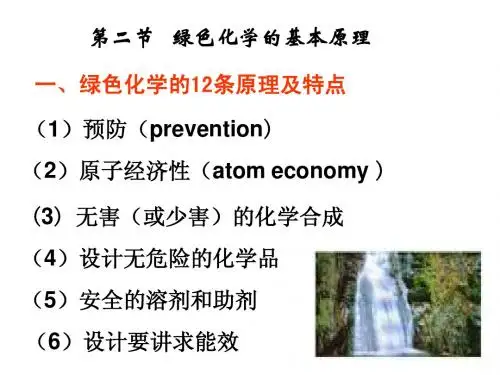 第二节 绿色化学的基本原理