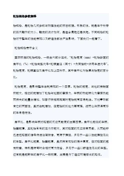 轮胎规格参数解释