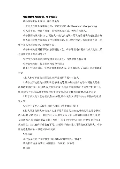 喷砂除锈和抛丸除锈,哪个效果好